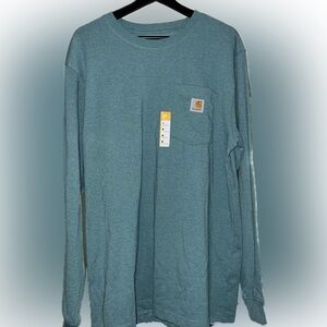 Carhartt Loose Fit Heavyweight Long-Sleeve Pocket Trademark Graphic T-Shirt